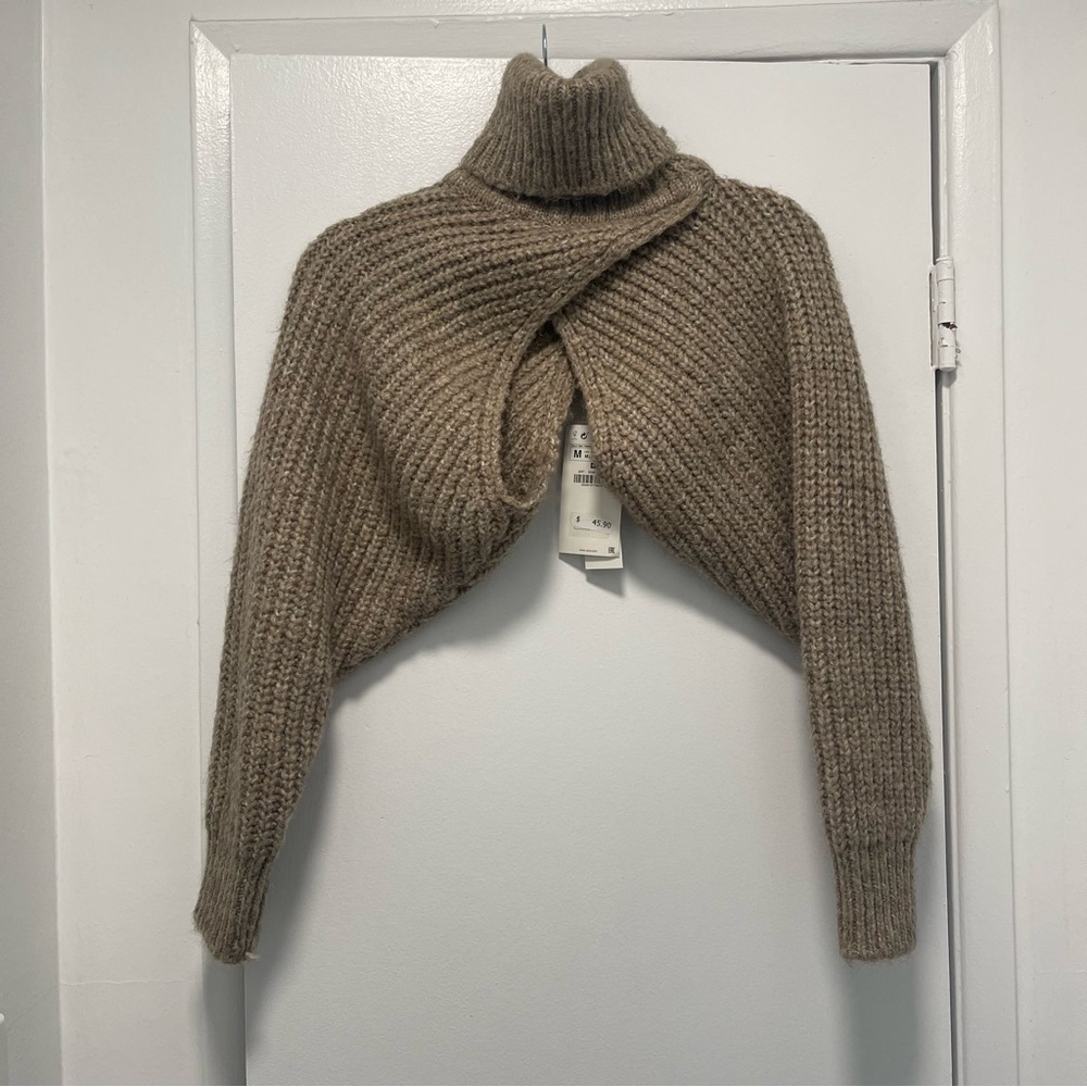 Zara Chunky Sweater Turtleneck Shrug